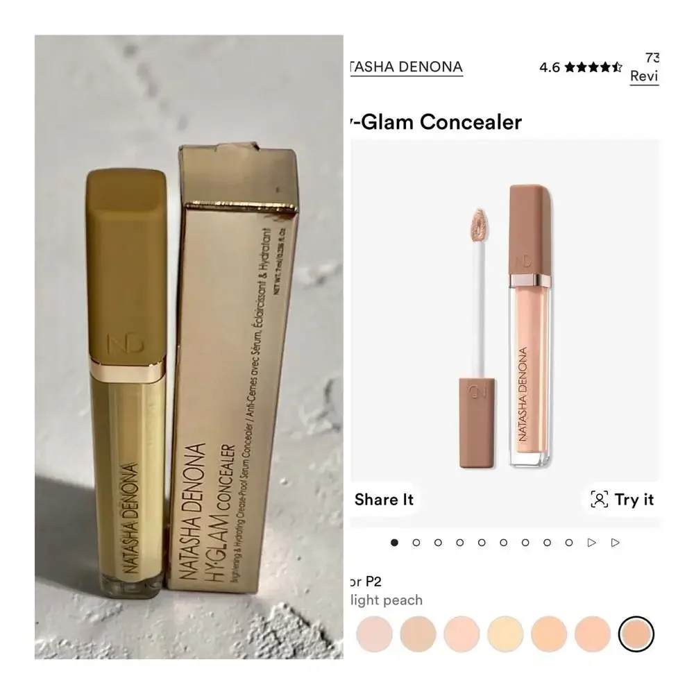 Natasha Denona Hy-Glam Brightening & Hydrating Serum Concealer in Shade P2